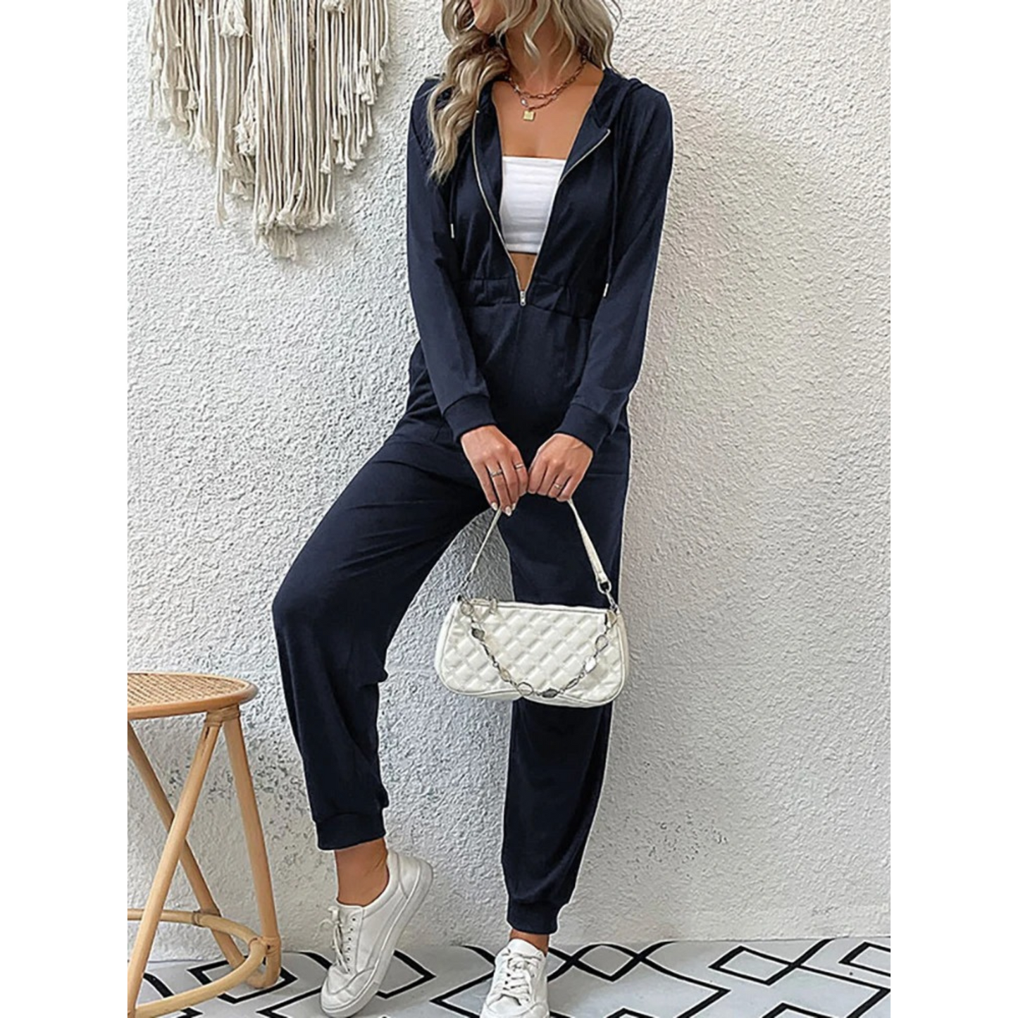 Comfortable Vintage Women's Jumpsuit Tracksuit