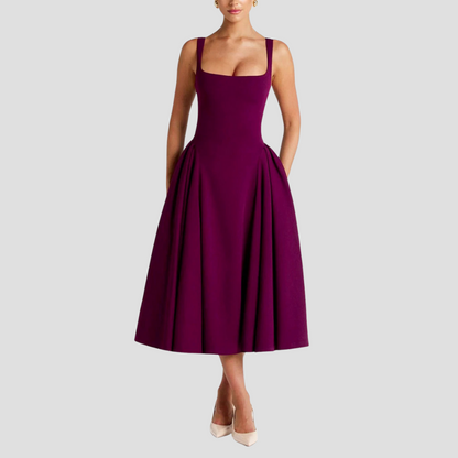 Elegant Flared Knee Length Dress