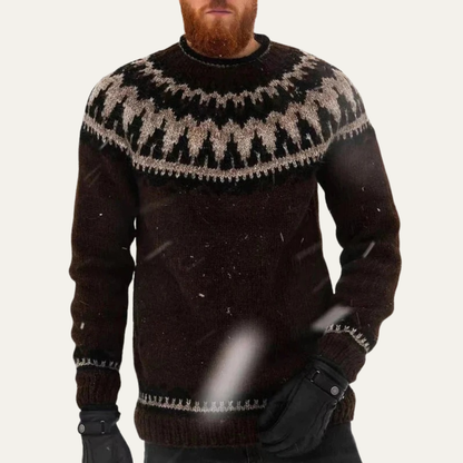 VogeLuxe | Men’s Fair Isle Crew Neck Knit Sweater