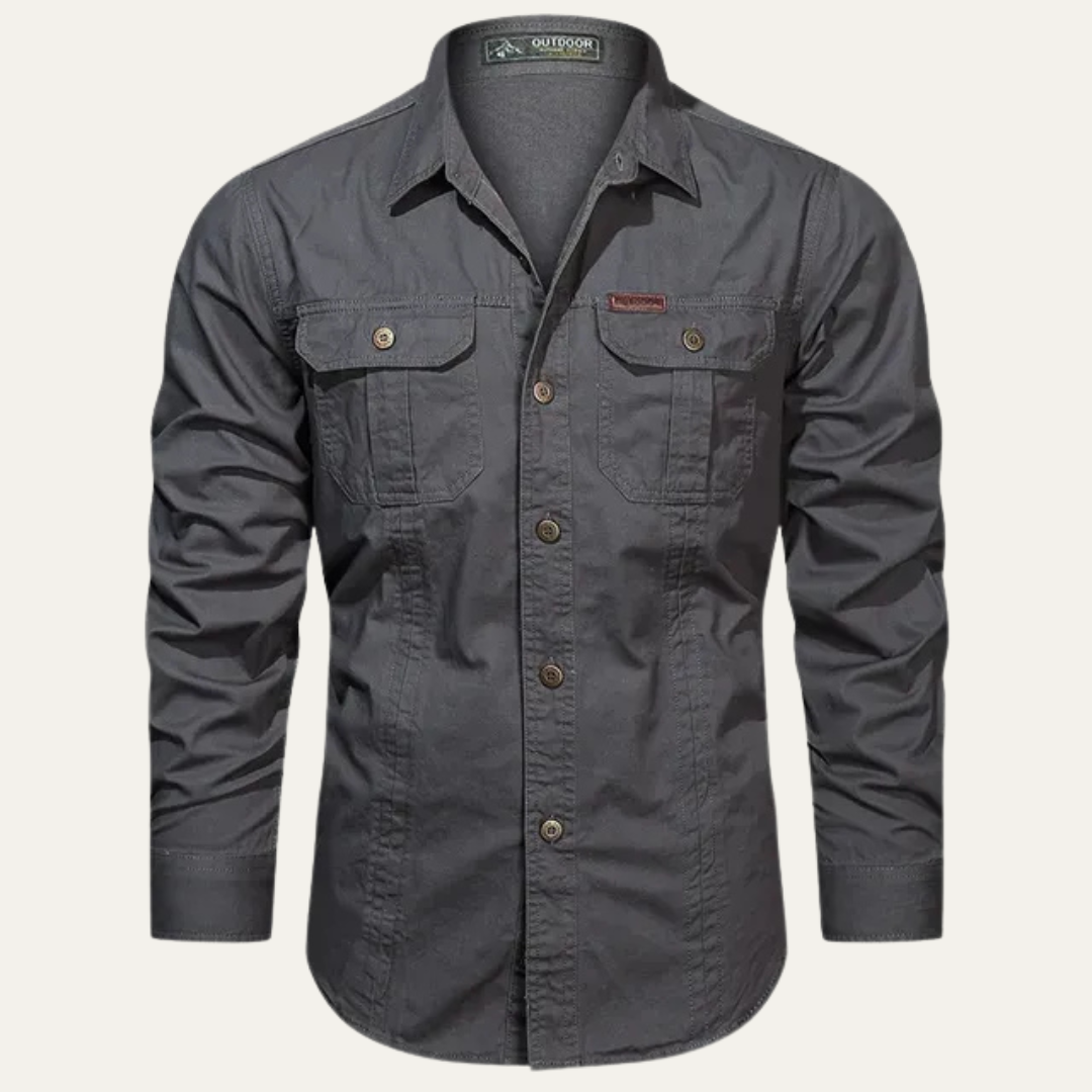 VogeLuxe | Men’s Long Sleeve Tactical Button Shirt