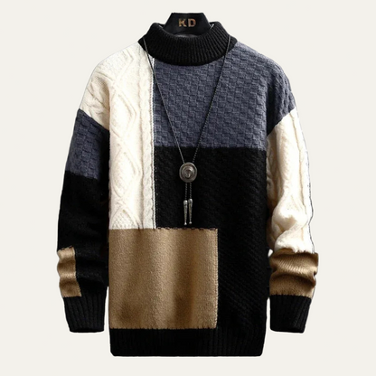 VogeLuxe | Men’s Ribbed Contrast Trim Sweater
