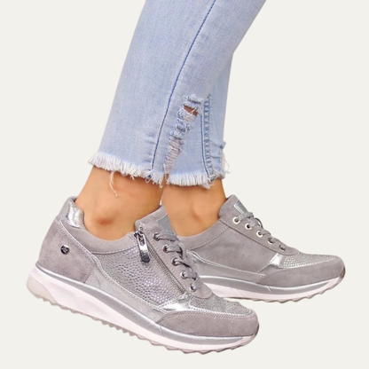 VogeLuxe | Women’s Minimalist Lace Up Platform Sneakers