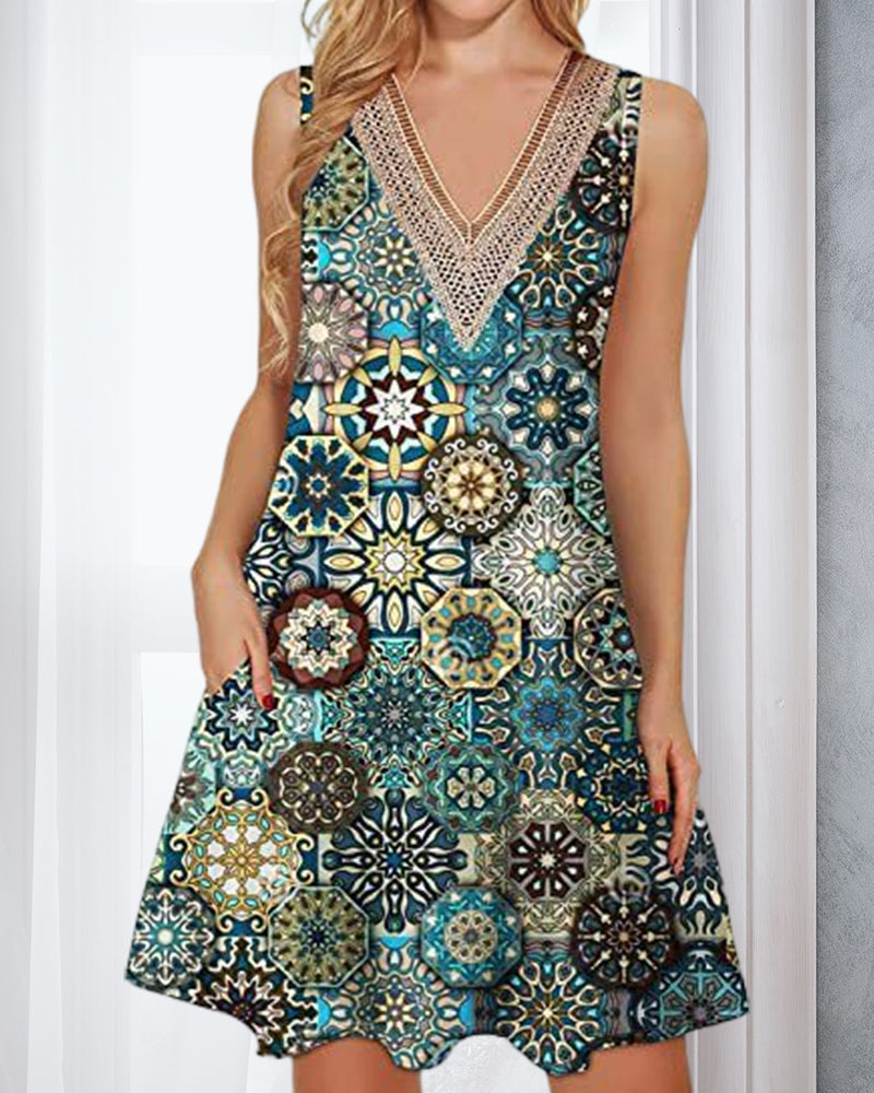 Casual V-Neck Sundress for Women