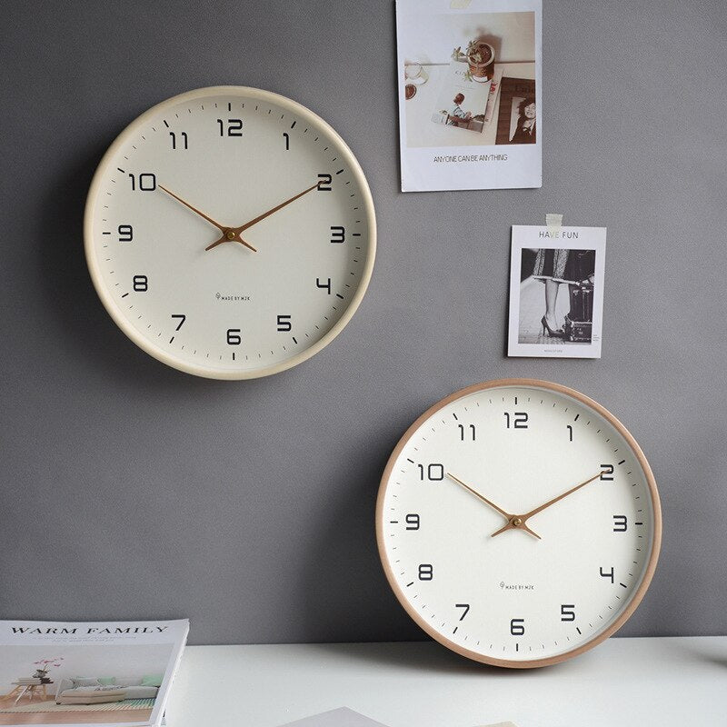 Rustic Wooden Wall Clock in Simple Modern Style - VogeLuxe