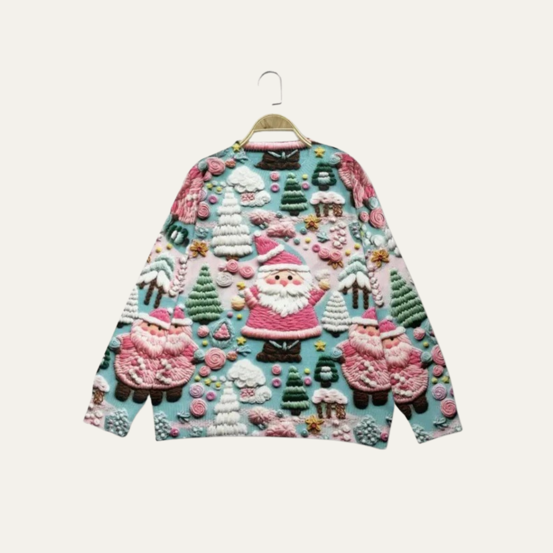 VogeLuxe | Women’s Festive 3D Graphic Crewneck Sweatshirt