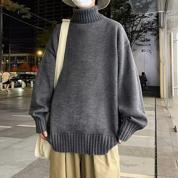 Cozy Oversized Knit Turtleneck Winter Sweater