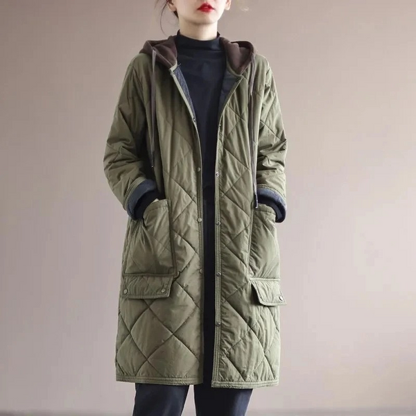 Warm Women's Padded Winter Coat with Buttons