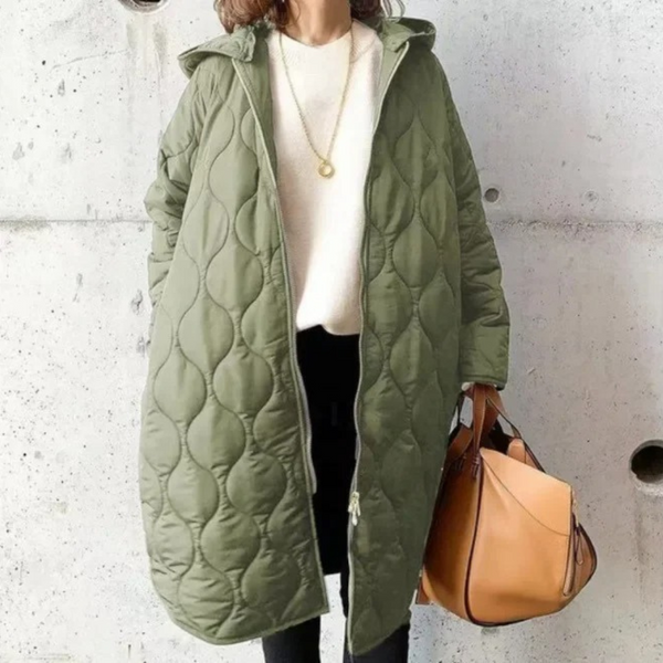 Women's Warm Padded Parka Jacket with Hood
