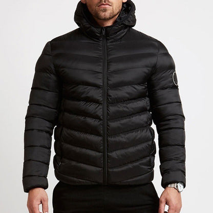 Warm Men's Puffer Hoodie Jacket - VogeLuxe