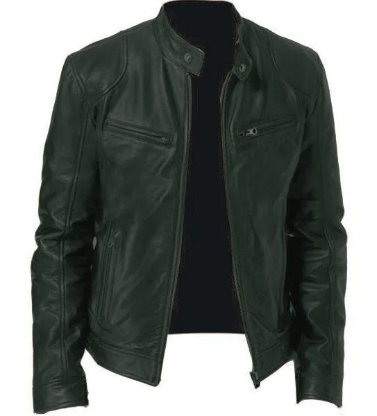 Relaxed Fit Mens Vegan Leather Jacket