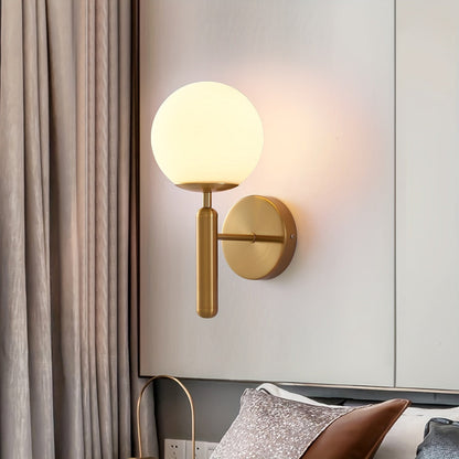 Contemporary Glass Shade Wall Light | Brushed Metal Mount Lamp - VogeLuxe