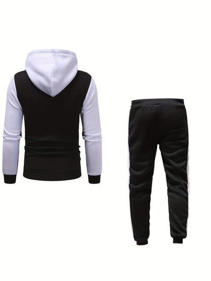 Comfortable Men's Zip Up Hoodie Jogger Set