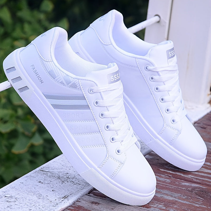 Casual Low-top Men's Sneakers with Colorful Stripe Detail