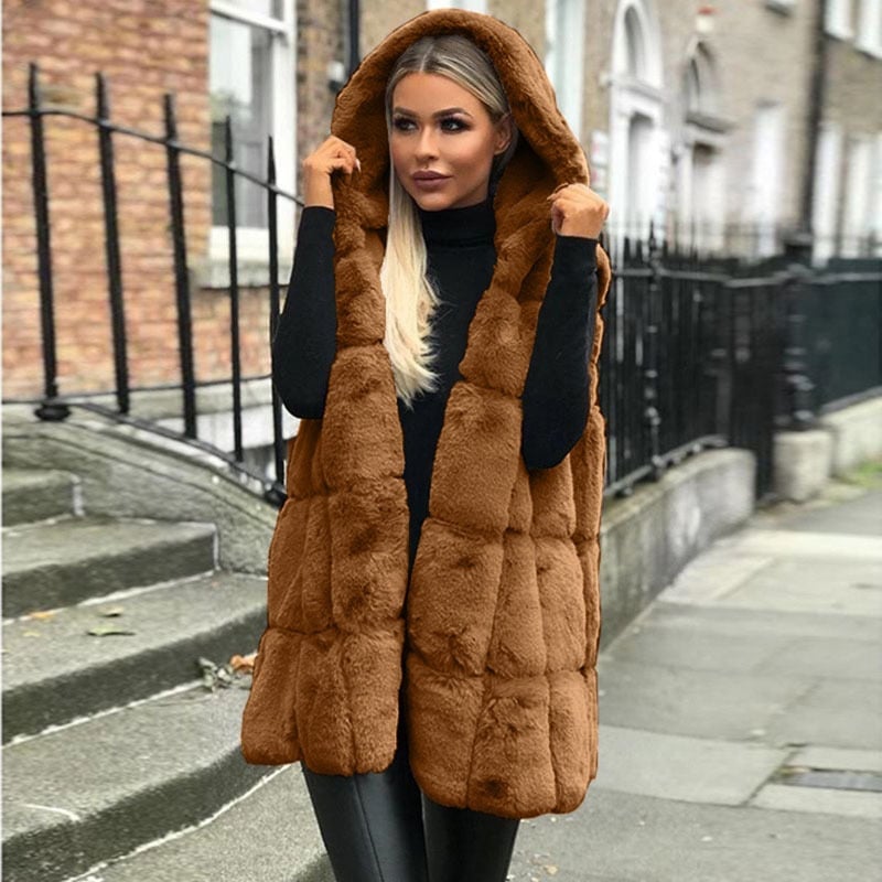 Women's Cozy Oversized Hooded Vest