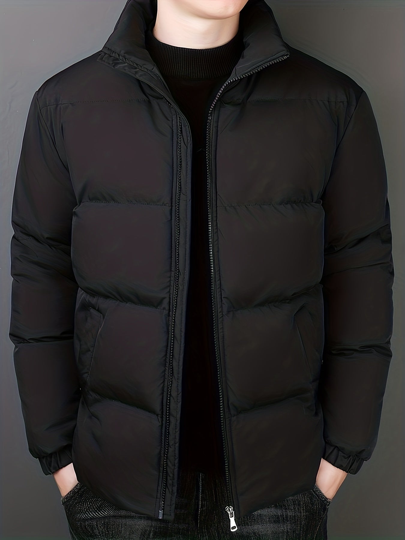 Waterproof Men's Winter Parka Jacket with Zip Pockets