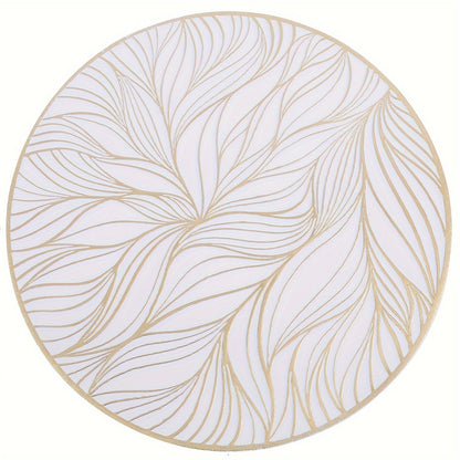 Durable PVC Table Mats with Gold Foil Trim
