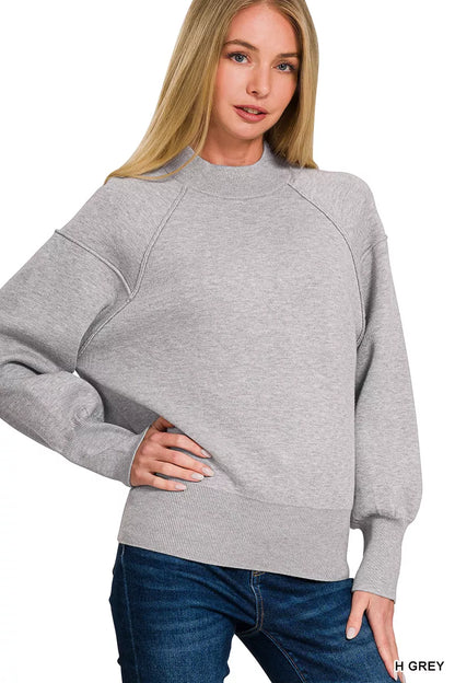 Soft Crew Neck Knit Sweater with Distressed Details