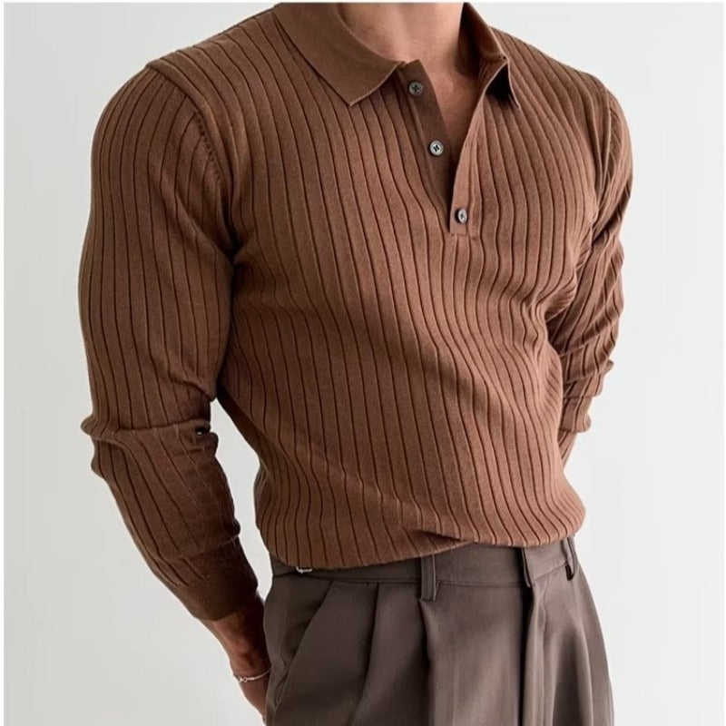 Fit Men's Classic Long Sleeve Polo Shirt
