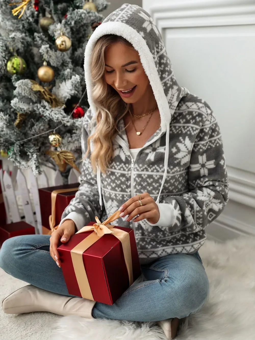 Warm Fleece Zip Up Hoodie Jacket - VogeLuxe