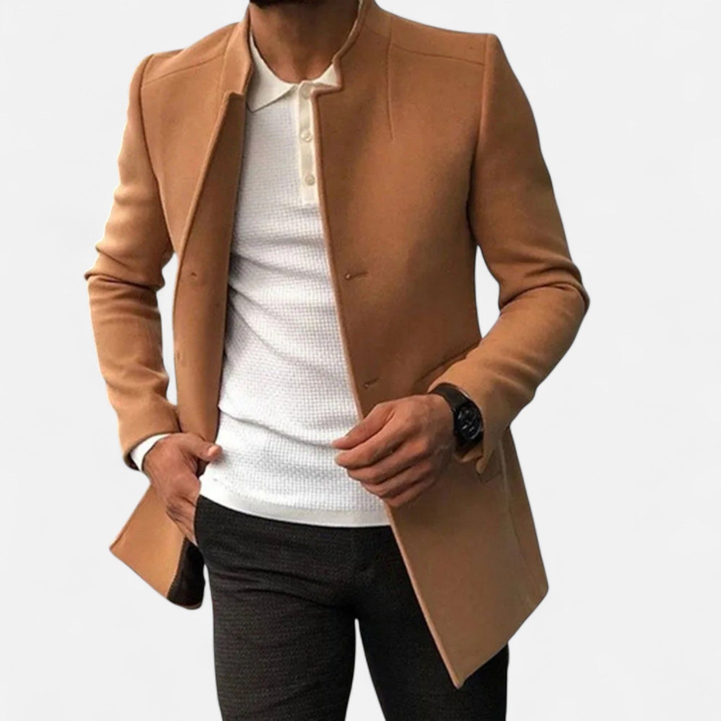 Slim Fit Men's Wool Classic Overcoat