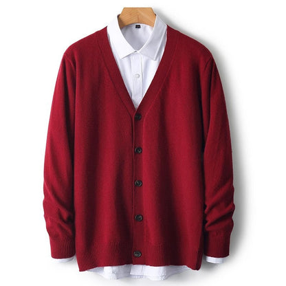 Classic Men's Button Front Crew Sweater