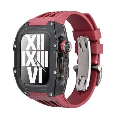 Stylish Fluoro Band & Black Case For Apple Watch