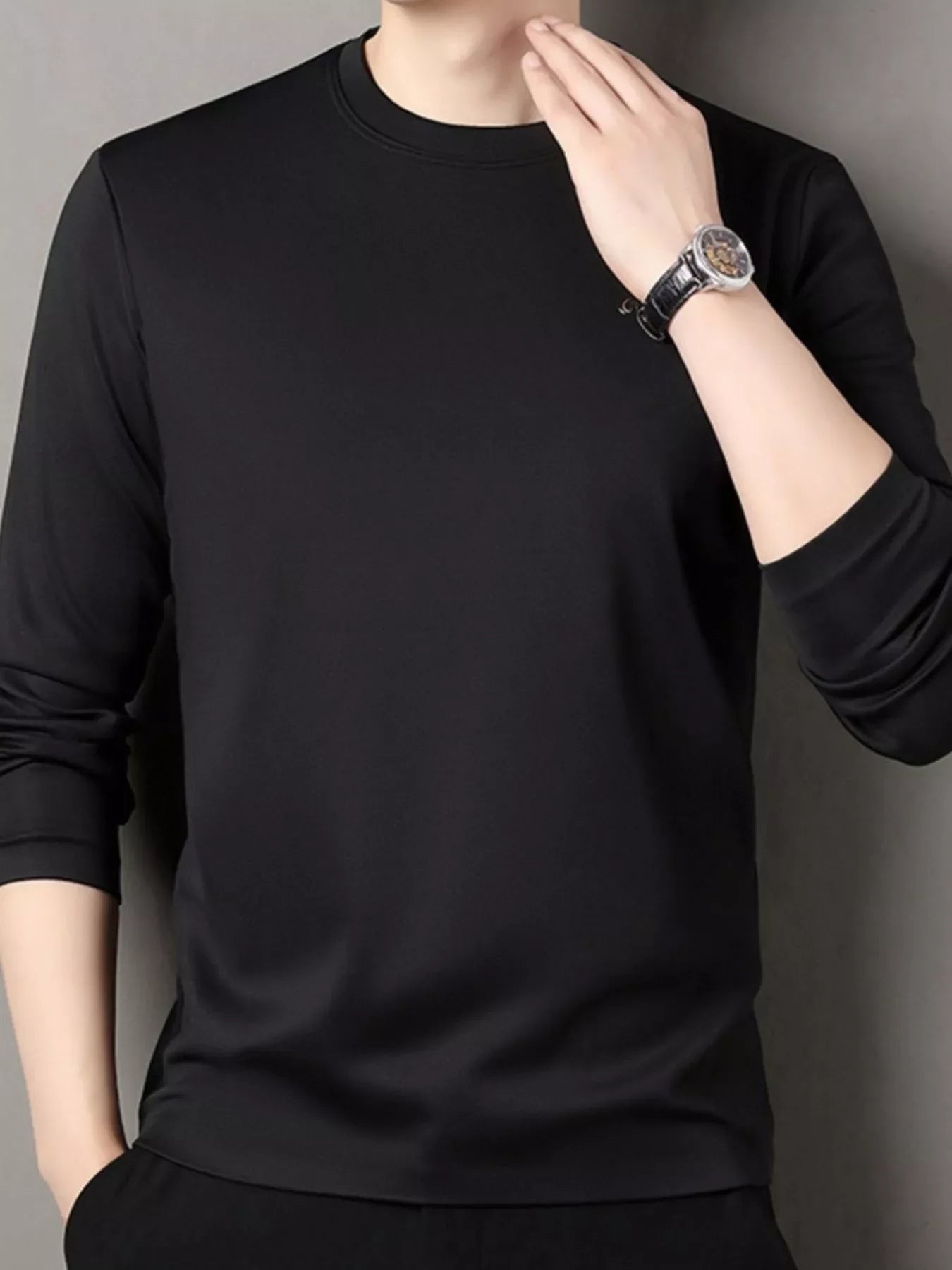 Relaxed Fit Mens Long Sleeve Tee Shirt