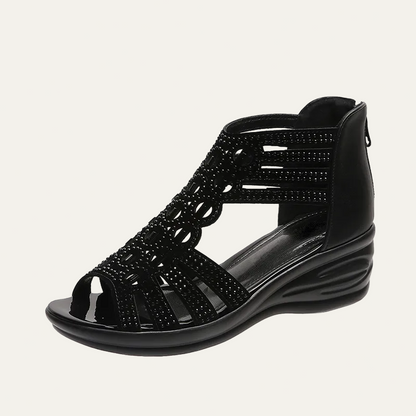 VogeLuxe | Women’s Open Toe Wedge Sandals Multi Strap Upper