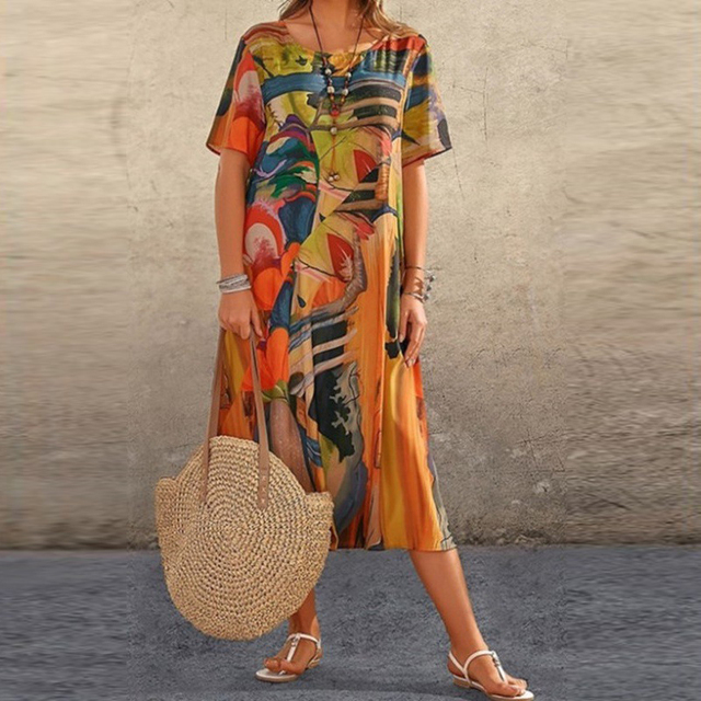Vibrant Floral Midi Dress