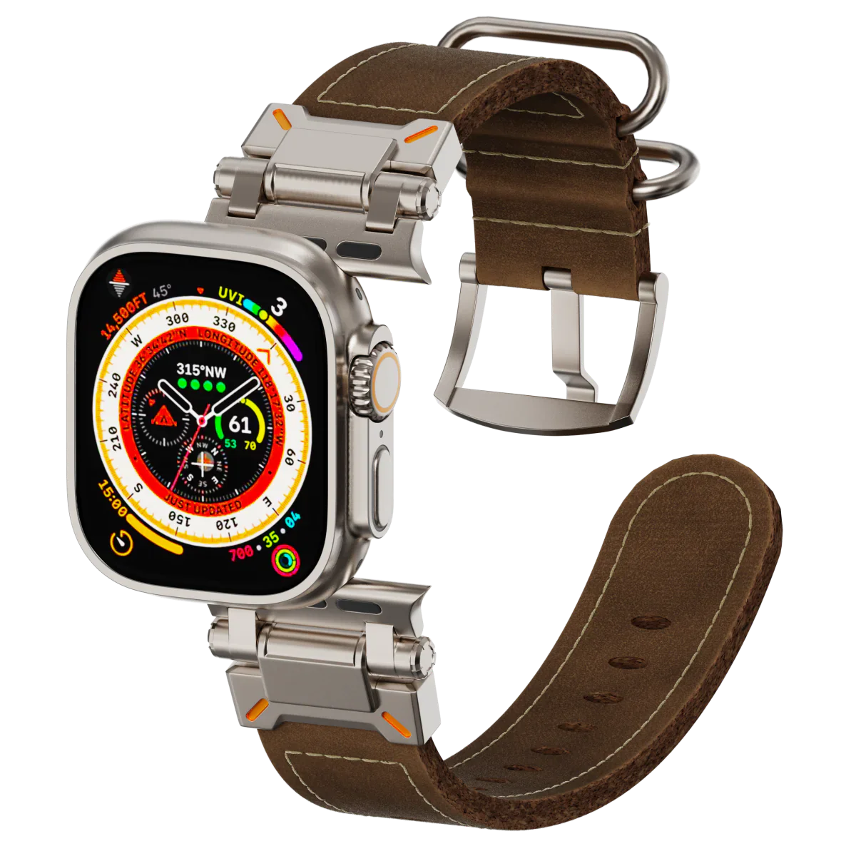 Rugged Leather Strap For Apple Watch