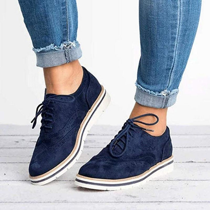 Comfortable Pink Suede Oxford Shoes for Women