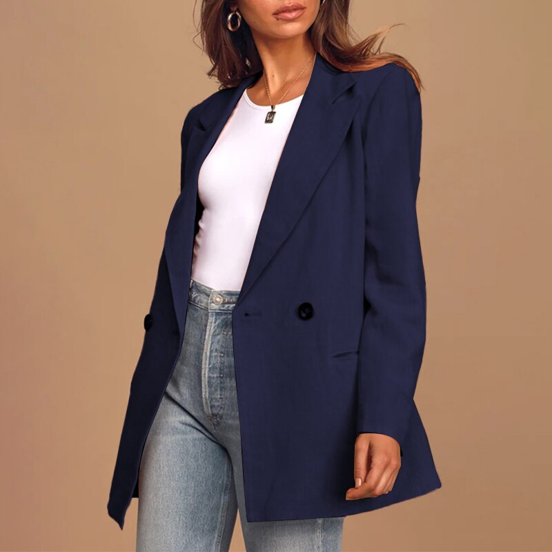 Stylish Women's Relaxed Fit Blazer with Pockets