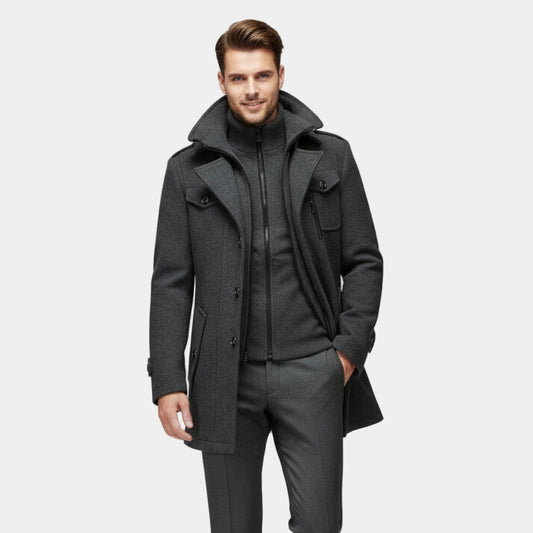 Classic Mens Wool Winter Coat - VogeLuxe