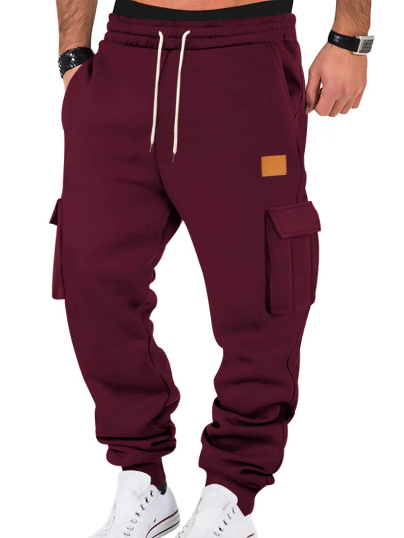 Men's Relaxed Fit Elastic Waist Cargo Joggers Plus Size