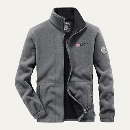 VogeLuxe | Men’s Textured Fleece High Collar Zip Jacket