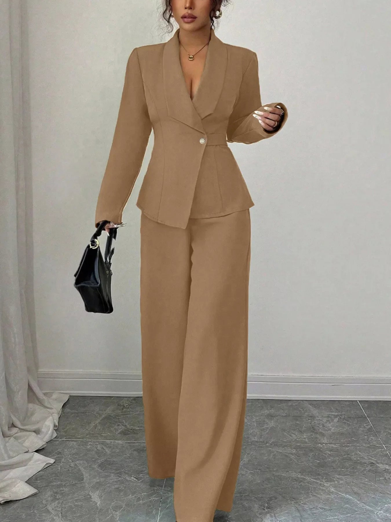 Classic Fit Blazer and Trousers 2 Piece Suit Set - VogeLuxe