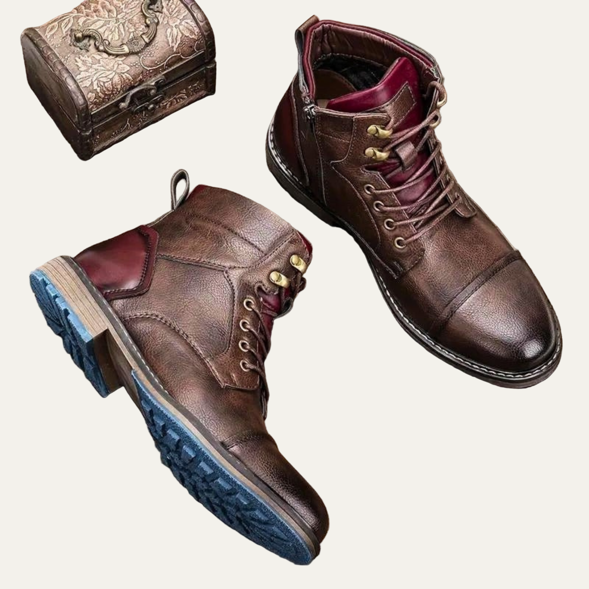 VogeLuxe | Men’s Textured Leather Combat Boots