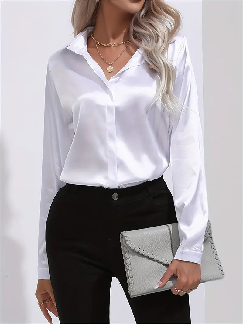 Comfy Women's Classic Cotton Blouse with Loose Fit - VogeLuxe