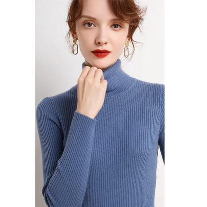 Women's Fitted Crew Neck Warm Knit Sweater