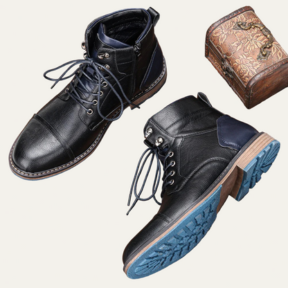 VogeLuxe | Men’s Textured Leather Combat Boots
