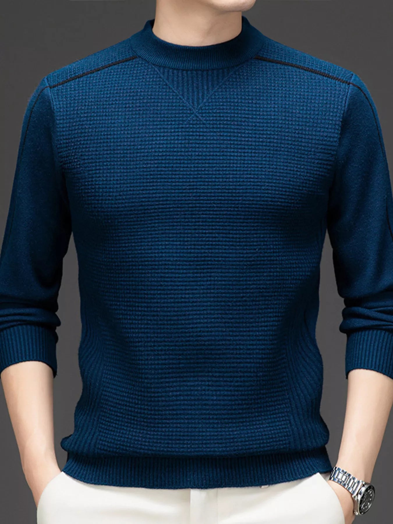 Big and Tall Crew Neck Sweater Top - VogeLuxe