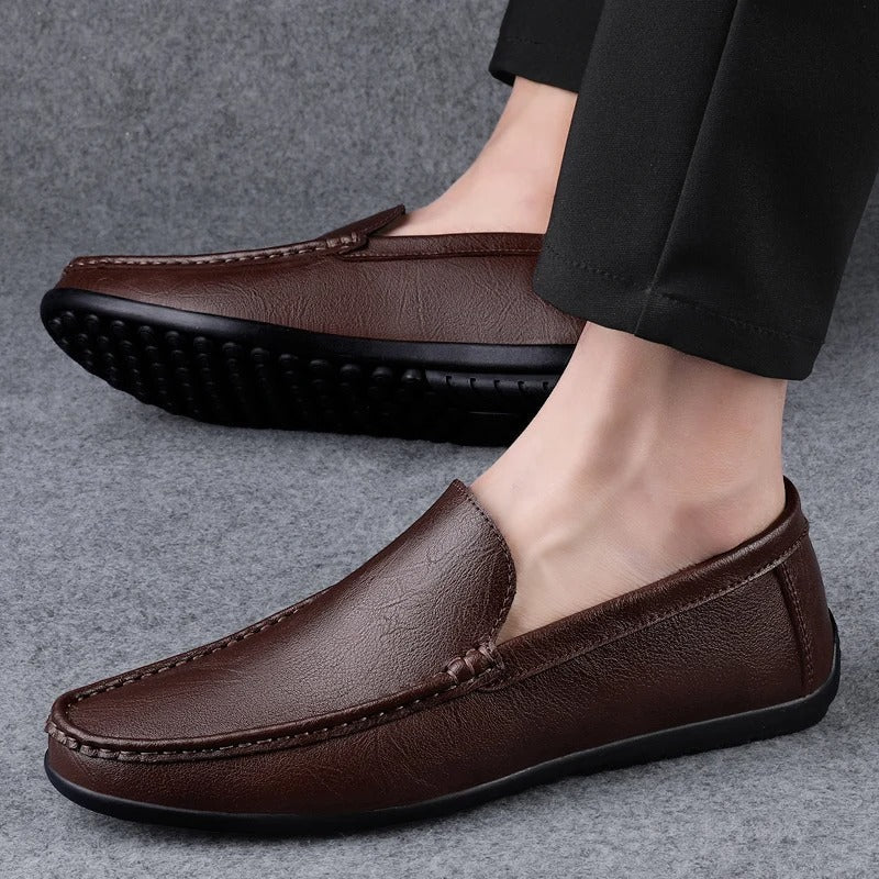 Genuine Leather Moccasin Shoes - VogeLuxe