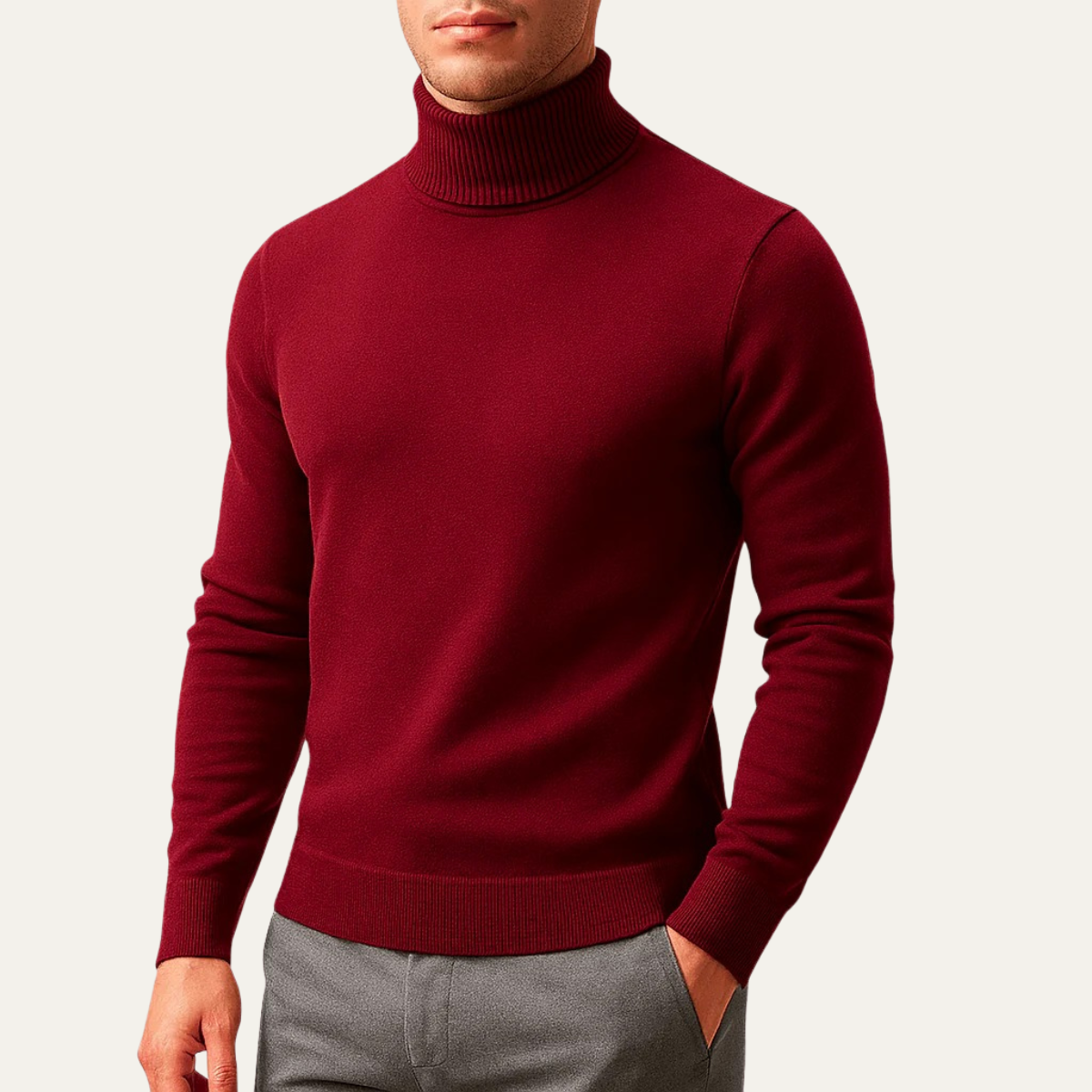 VogeLuxe | Men’s Fine Gauge Turtleneck Sweater