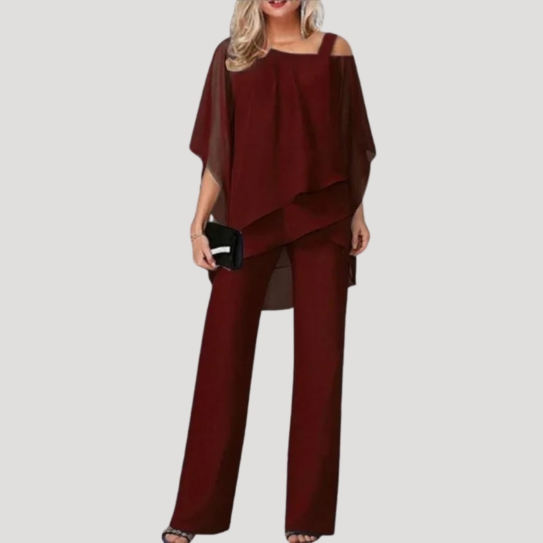 Elegant Ladies 2 Piece Chiffon Wedding Guest Suit