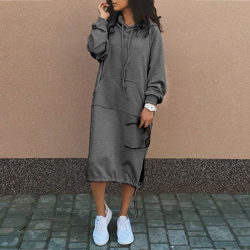 Women's Cozy Fall Sweatshirt Dress
