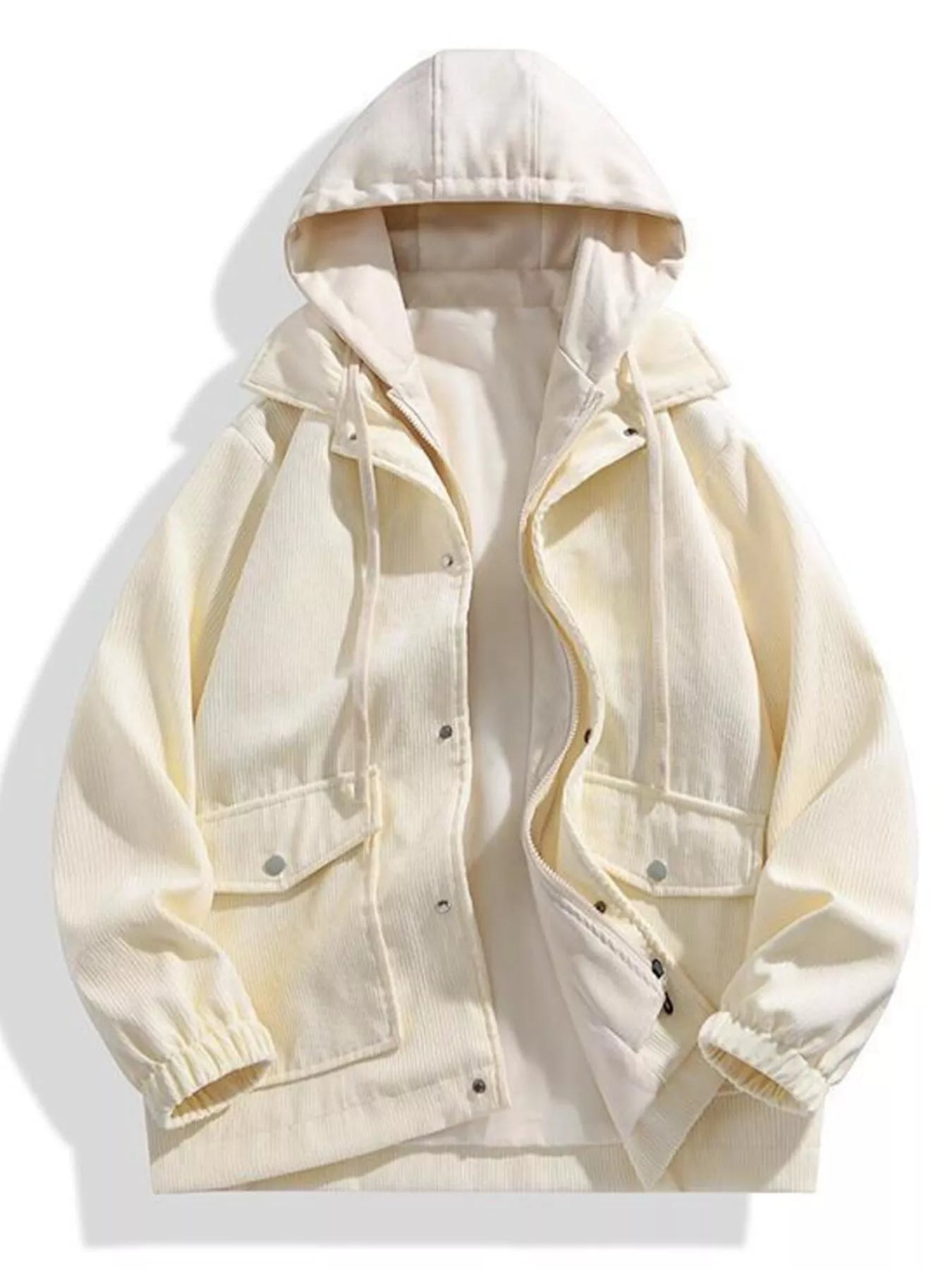Rugged Textured Hoodie Coat