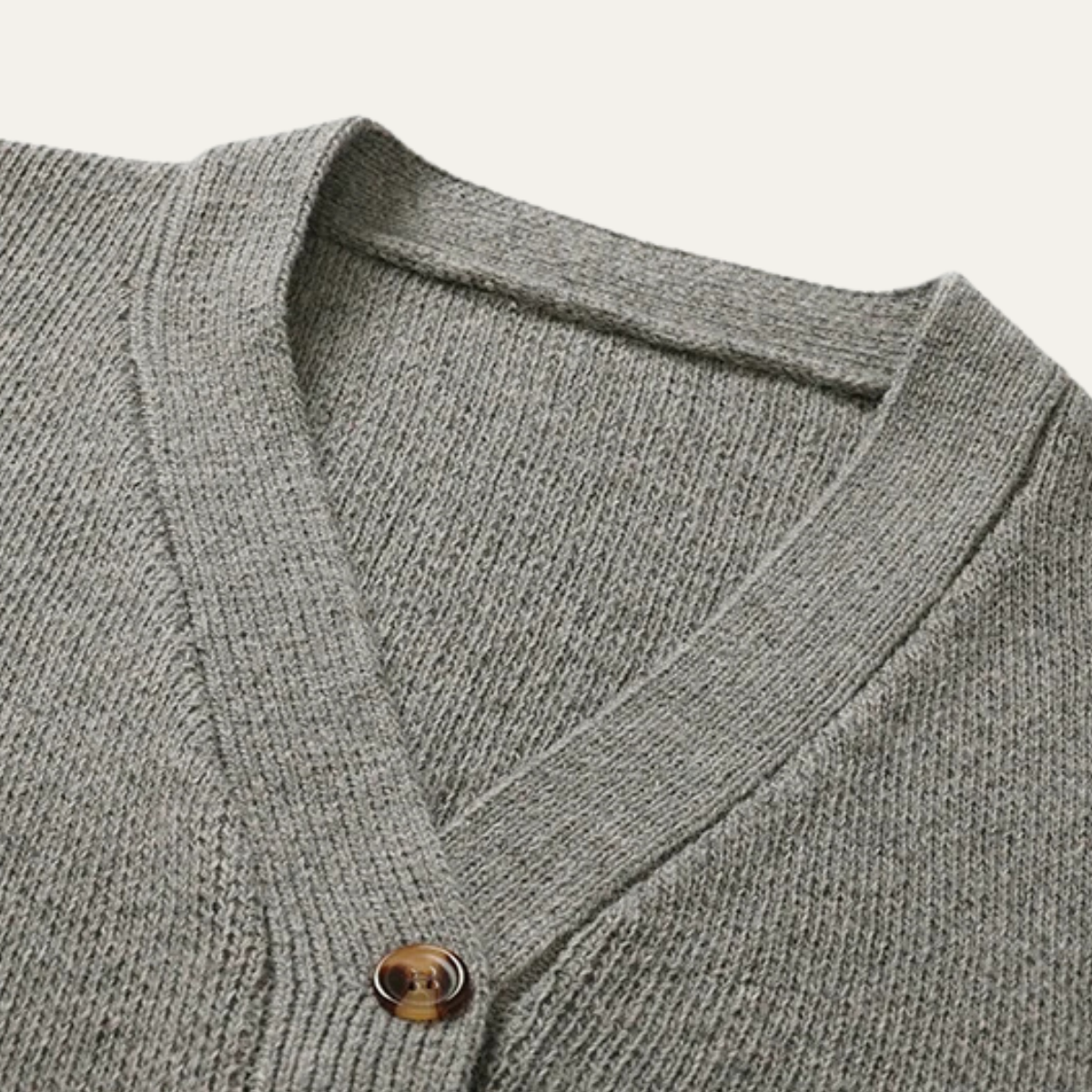 VogeLuxe | Men’s Varsity V Neck Cardigan with Striped Ribbed Trim