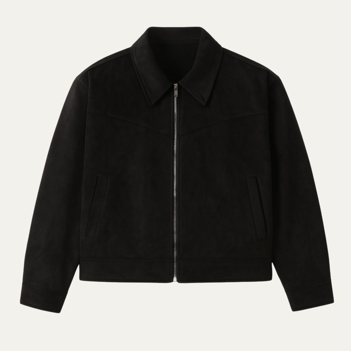VogeLuxe | Men’s Suede Look Full Zip Trucker Shirt Jacket