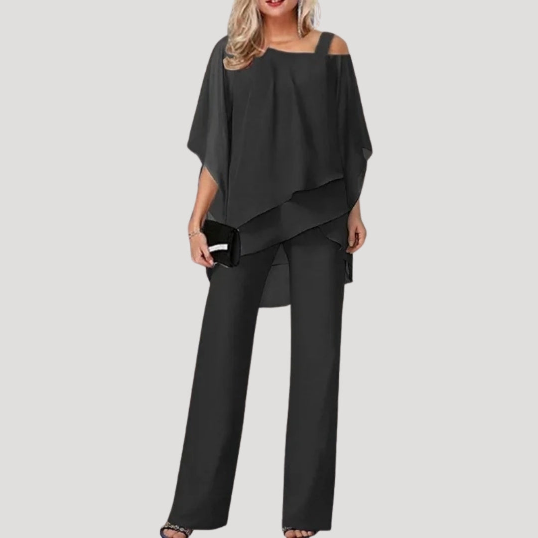 Elegant Ladies 2 Piece Chiffon Wedding Guest Suit