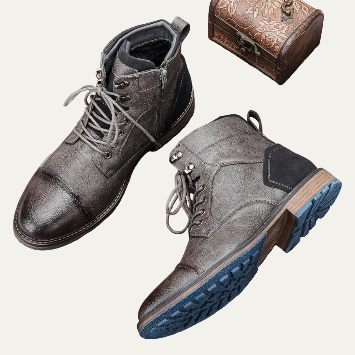 VogeLuxe | Men’s Textured Leather Combat Boots